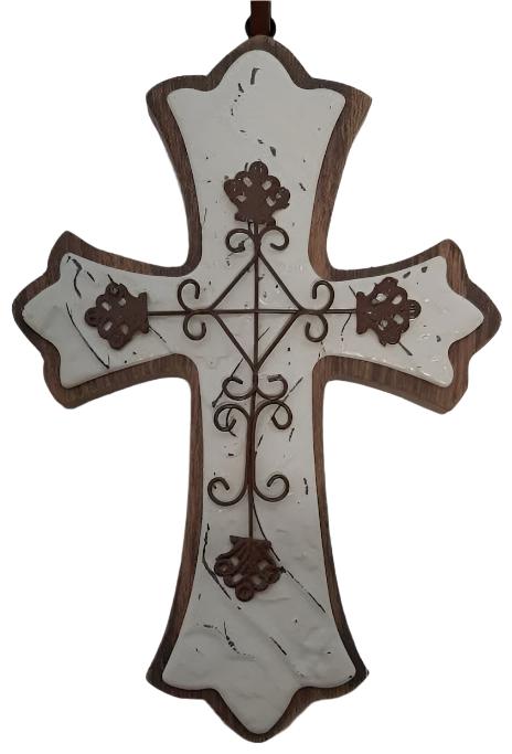 Christmas Wooden Brown Cross-5x7"Ornament 