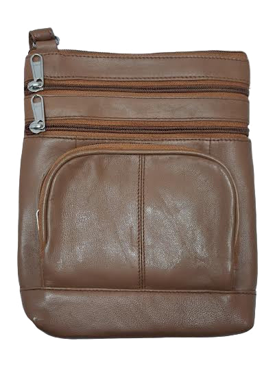 Crossbody Multi Pocket Organizer Tan Leather 876TN