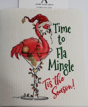 Dish Cloth - Christmas Time to Flamingo 