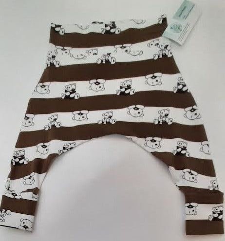 Harem Pants Legging Teddy Bear Brown/White Baby3-6 Month BFI1bw36 