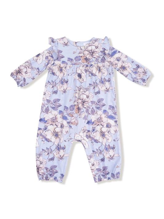 Romper Ruffle Sleeve Wood Rose-Peri 100-F25-Wrp