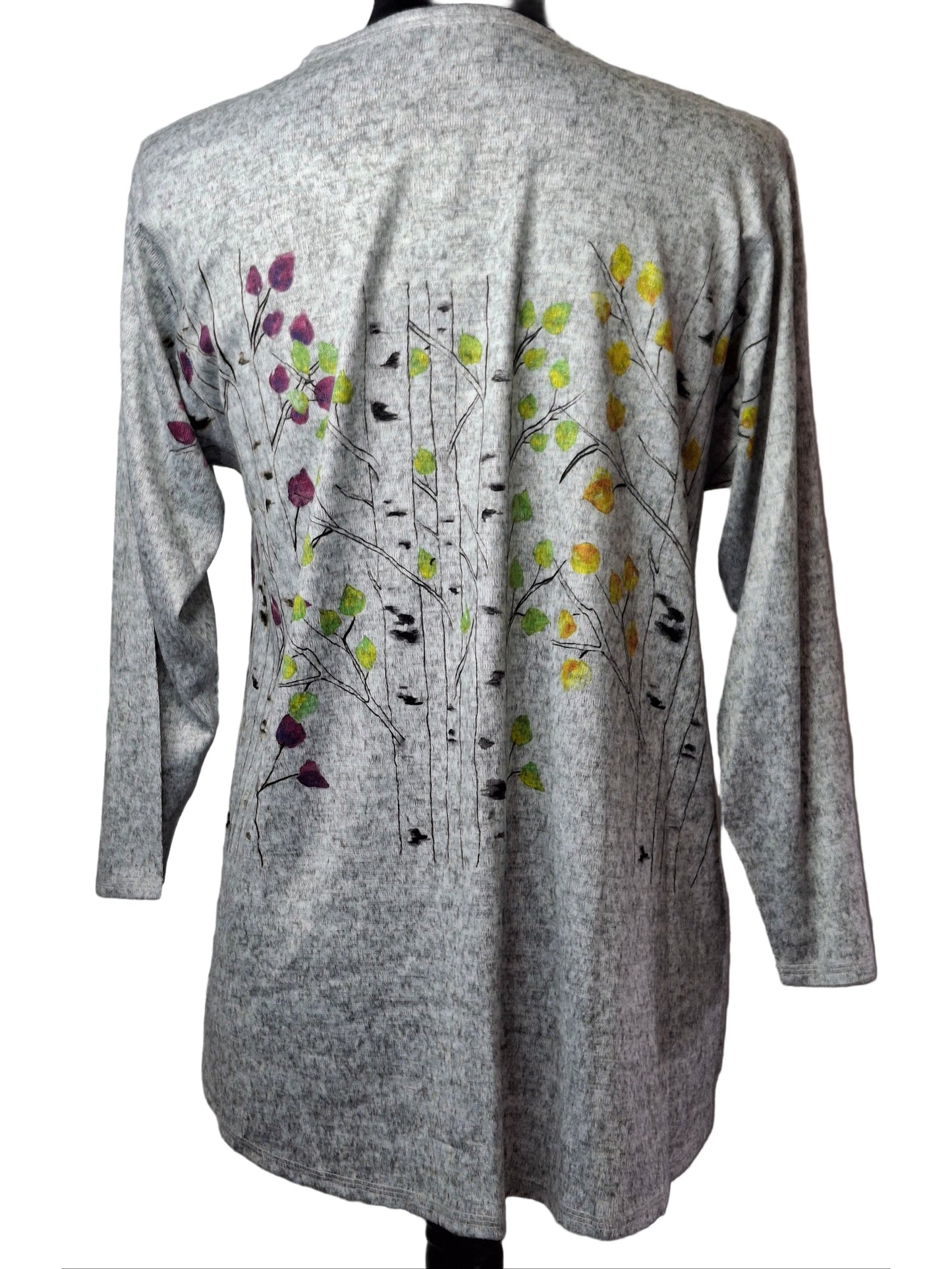 Shirt Pullover Grey Floral&nbsp; Long Sleeve&nbsp; Women's&nbsp; H3140604
