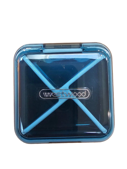 Pill Dispenser Translucent  Blue 4 Compartment   PILLTRANBLUE 