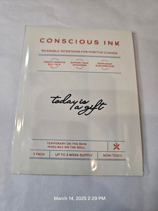 Temporary Tattoo Today Is A Gift 3Pk   Black 2P0226 