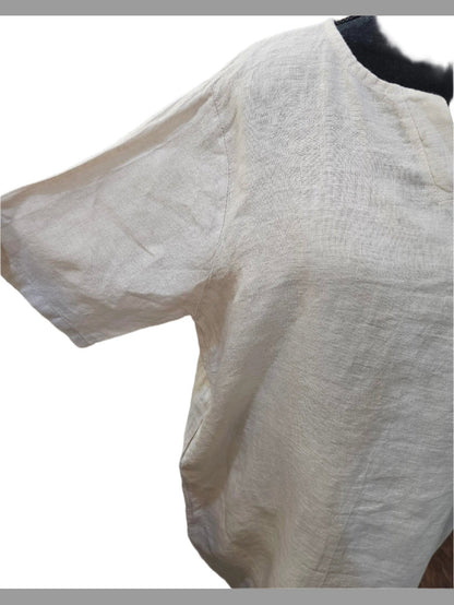 Dress Linen 2 Pocket Natural Color Women's