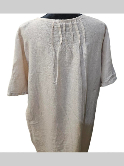 Dress Linen 2 Pocket Natural Color Women's