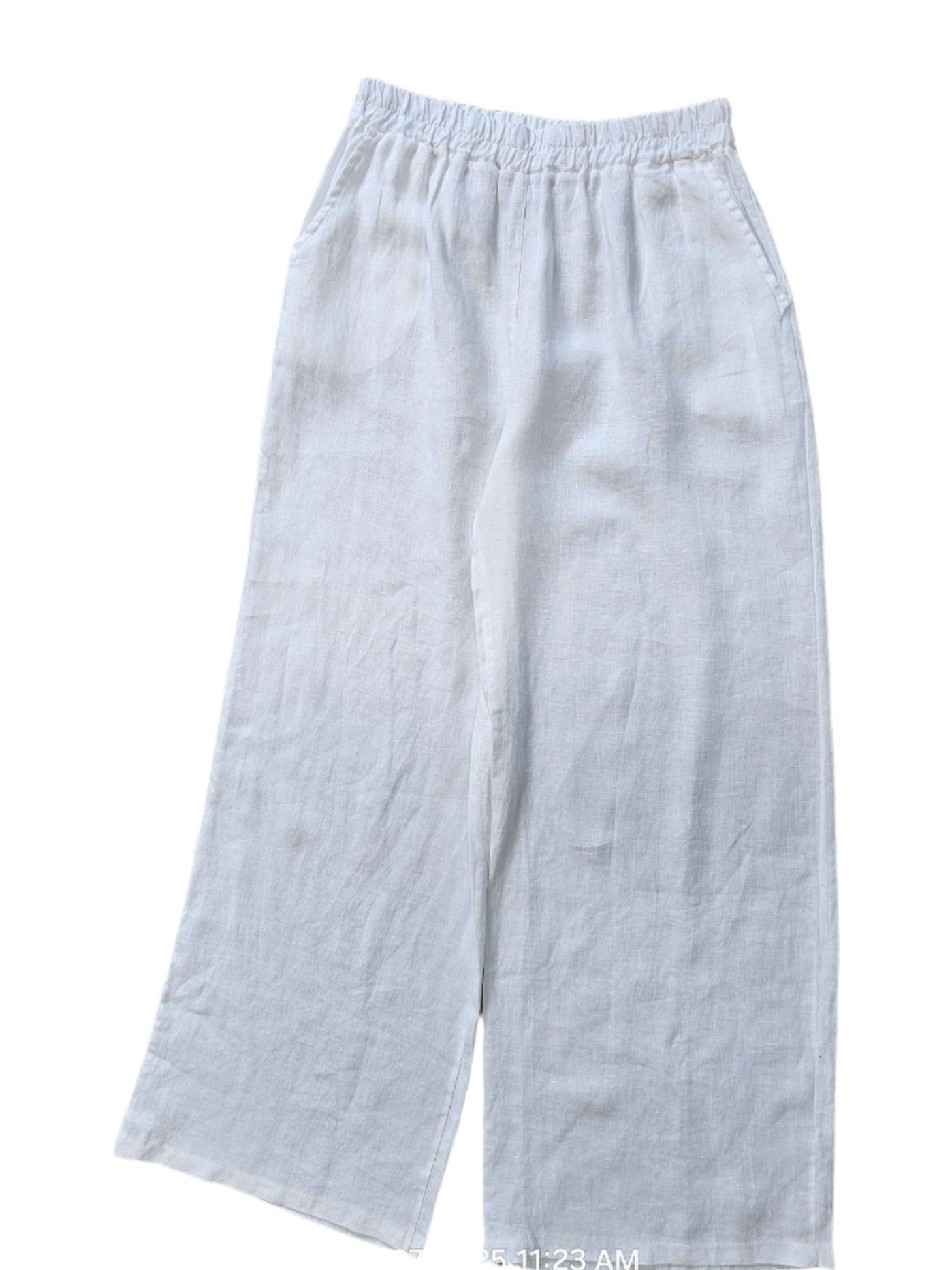 Pants White 2 Pocket Wide Leg Women's One Size 14300
