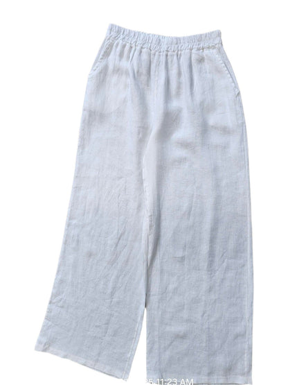 Pants White 2 Pocket Wide Leg Women's One Size 14300