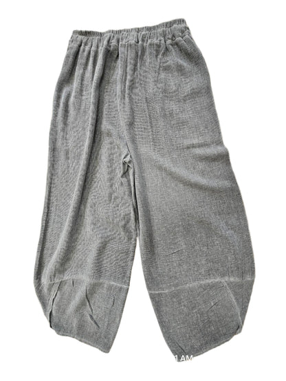 Pants Grey Gaucho Gauze  2 Pocket Wide Leg Women's One Size 100841
