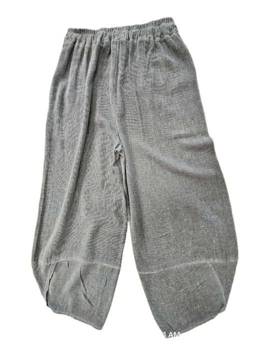 Pants Grey Gaucho Gauze  2 Pocket Wide Leg Women's One Size 100841