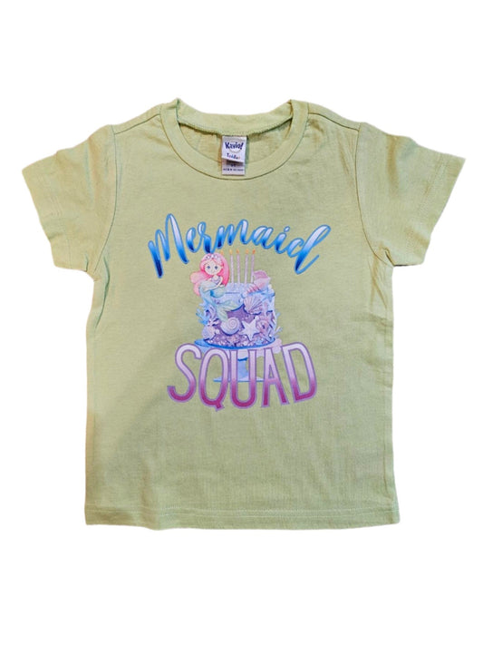 Tee Shirt KidsTee Shirt Green  Mermaid  Squad Children's RTTSGMSC