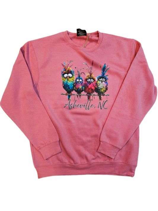 Sweatshirt Funky Birds  Asheville, Logo RTFBAL