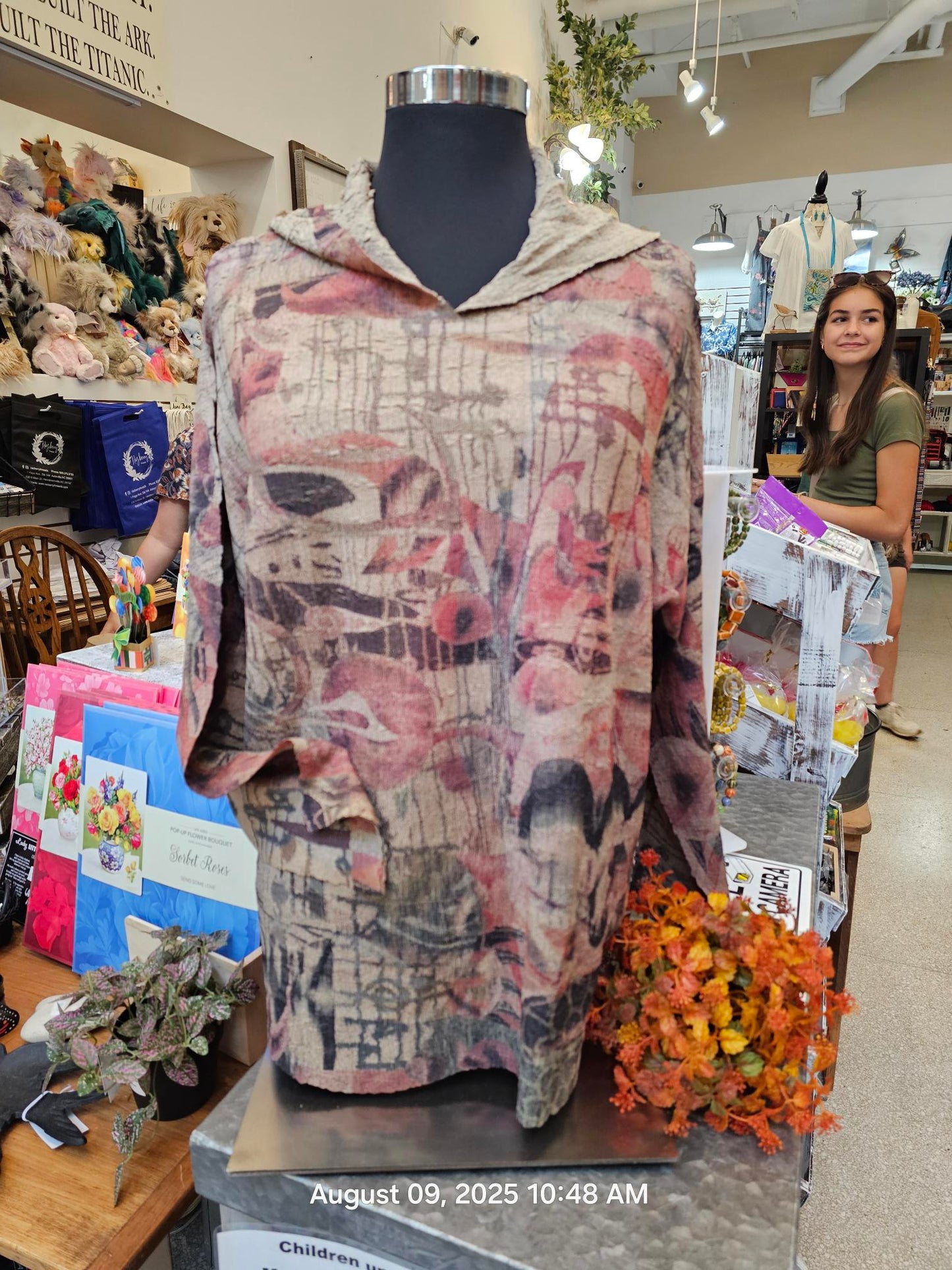 Pullover Hooded Sangria Waffle Mocha Long  Sleeve Crew Neck Women's T330WKM