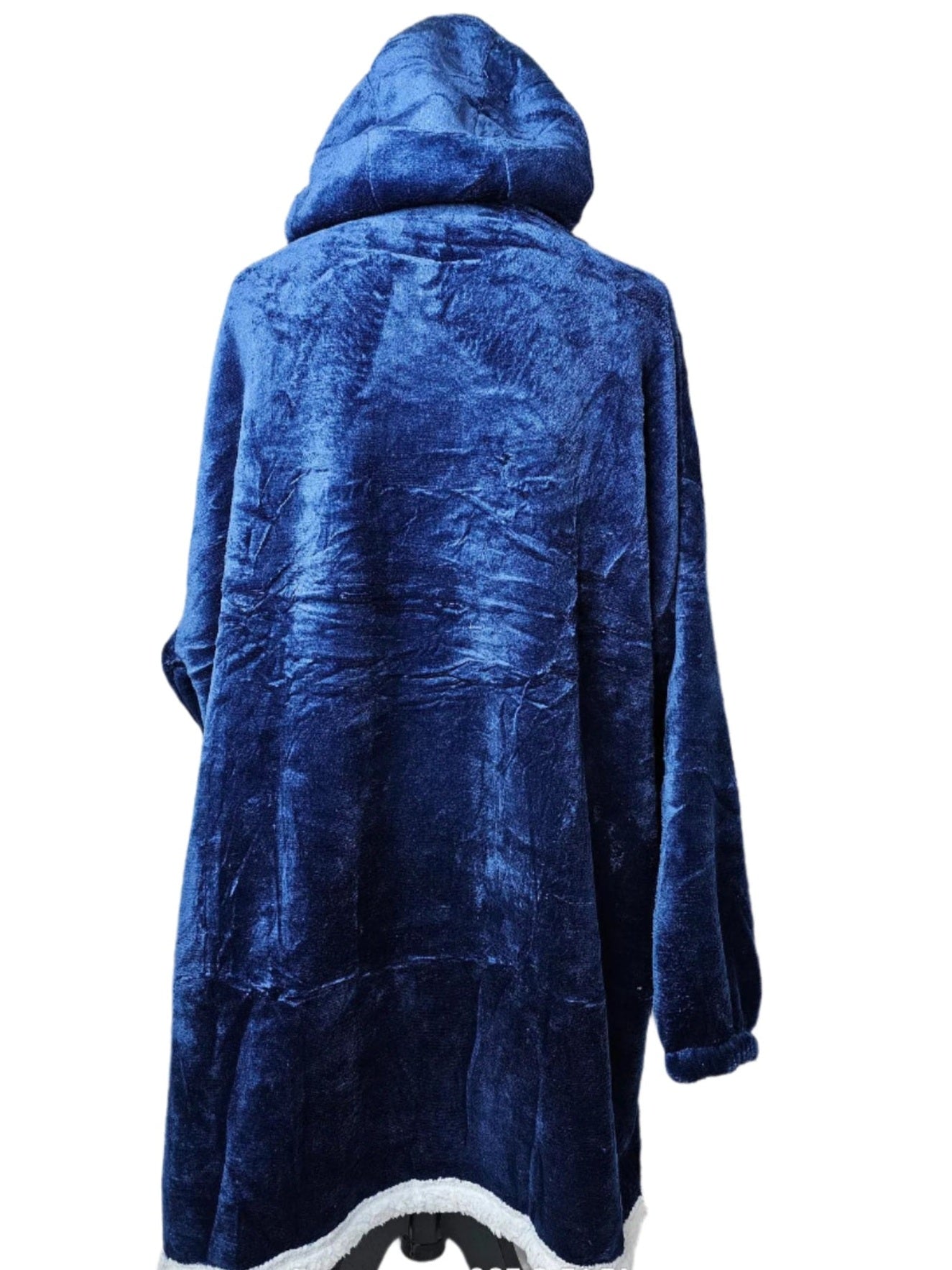 Hoodie Blanket Pullover Oversized Onesize Fleece & Sherpa Navy Blue Adult RTHBOSPOAD