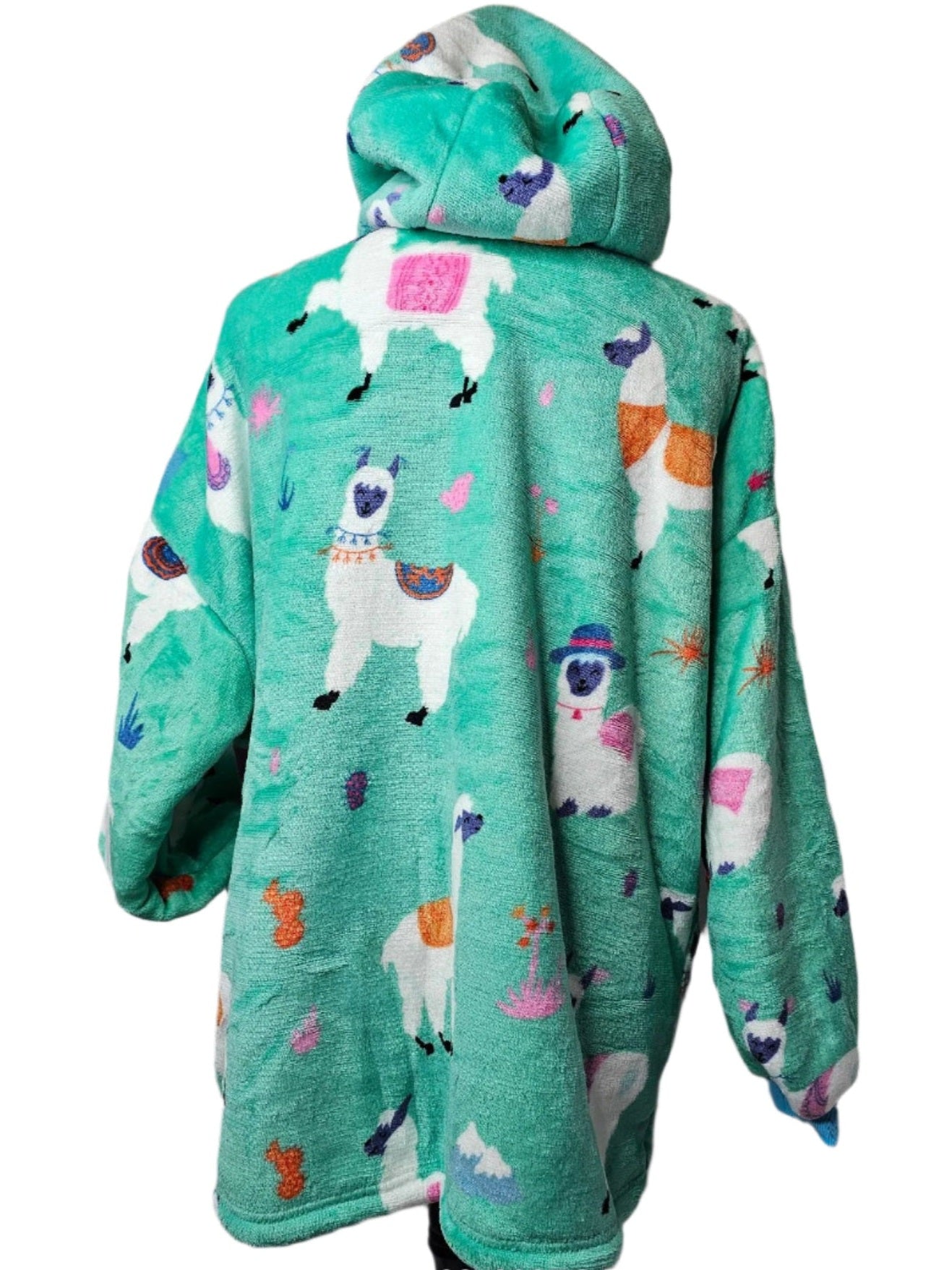 Hoodie Blanket Pullover Oversized Onesize Fleece & Sherpa Llama Kids 7-12yr RTHLLSPOK 