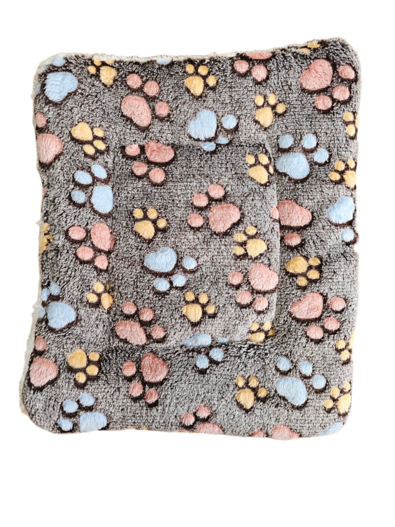 Dog Bed 4 sizes to pick from Fleece & Sherpa Soft Browns with Paw Prints RTDBFSD