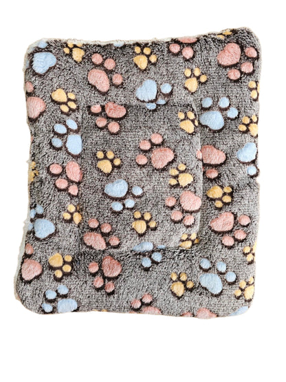 Dog Bed 4 sizes to pick from Fleece & Sherpa Soft Browns with Paw Prints RTDBFSD