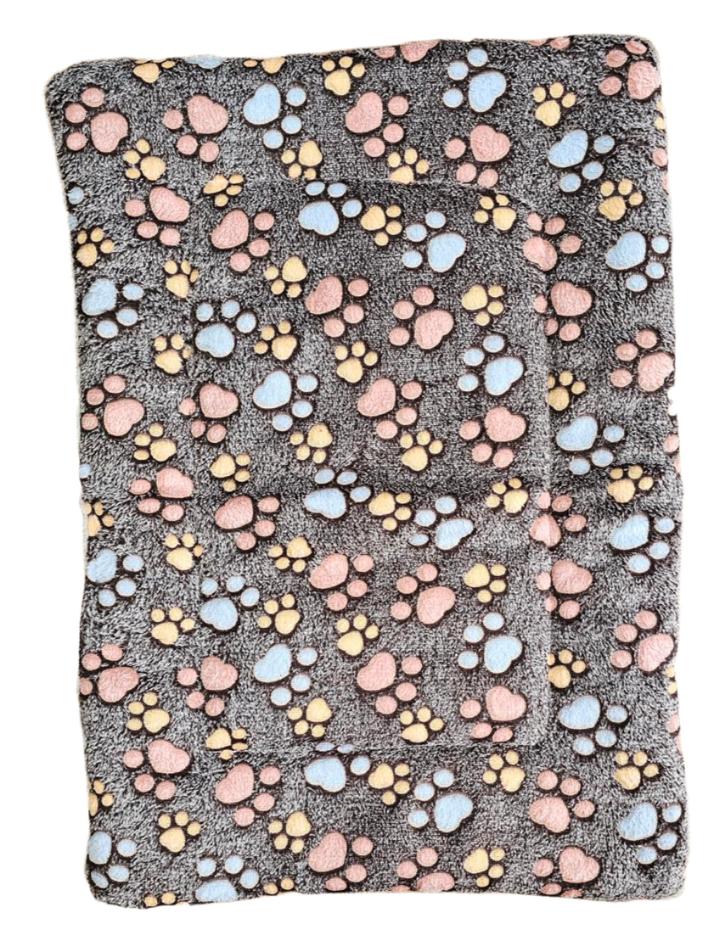 Dog Bed 4 sizes to pick from Fleece & Sherpa Soft Browns with Paw Prints RTDBFSD