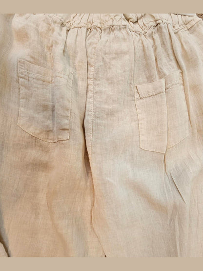 Pants Beige Color 100% Linen 21085