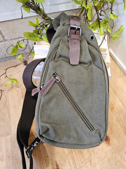 Crossbody Canvas  / Leather 5 Colors Gbmg8824