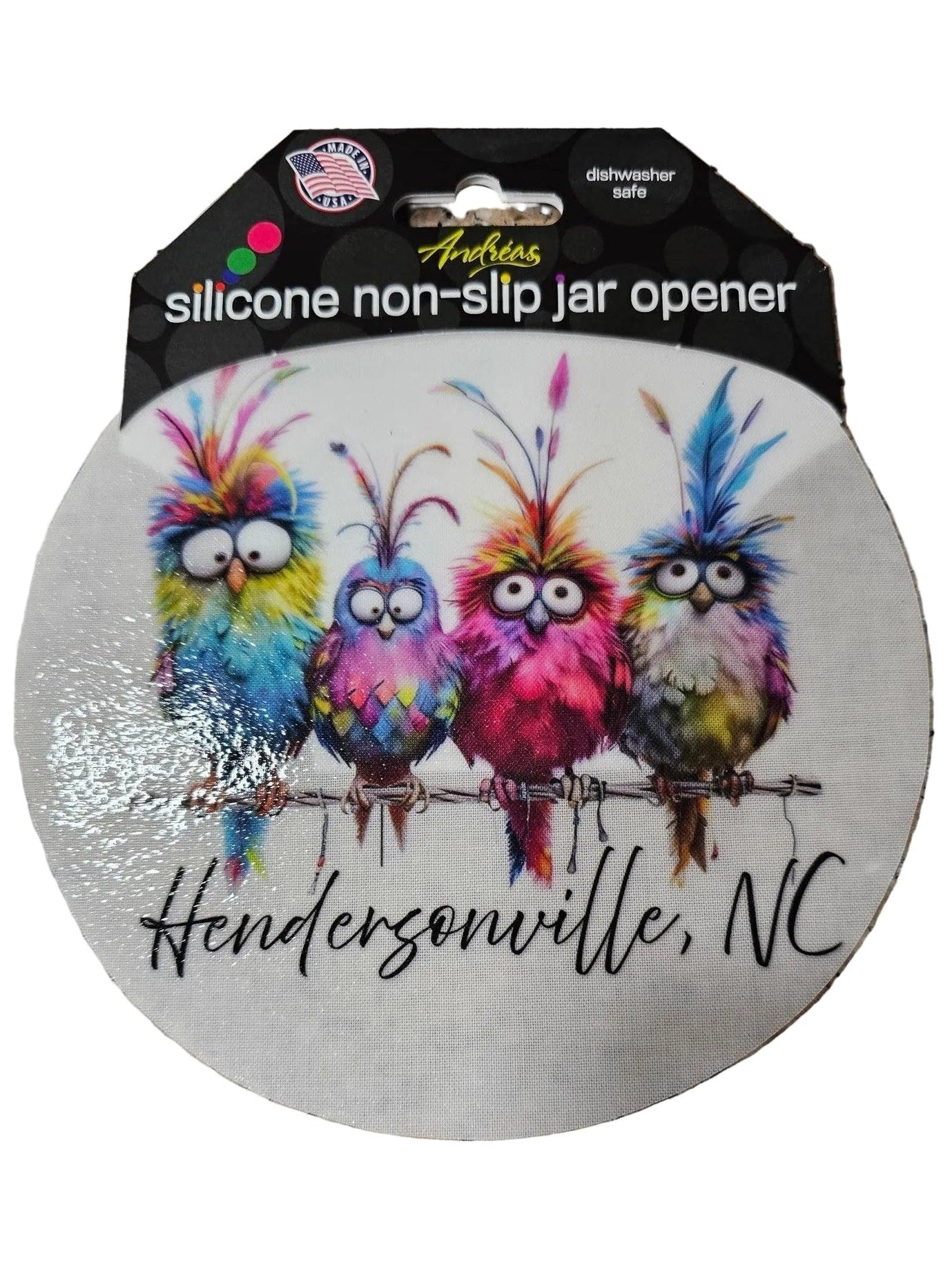 89 Jar Opener  Multi  Colored Hendersonville Funky Birds