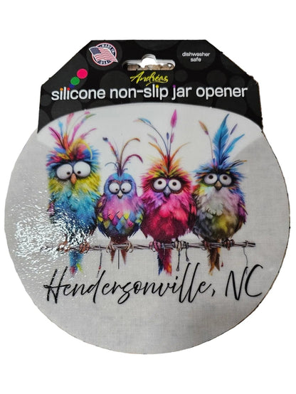 89 Jar Opener  Multi  Colored Hendersonville Funky Birds