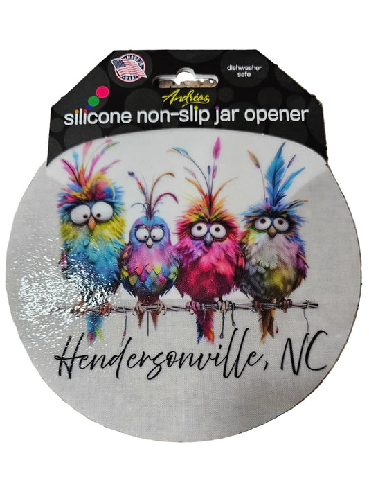 89 Jar Opener  Multi  Colored Hendersonville Funky Birds