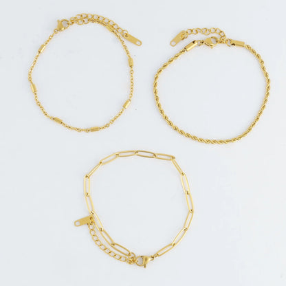 Howards- Bracelet Twisted Chain Gold 3pc Women's 10040
