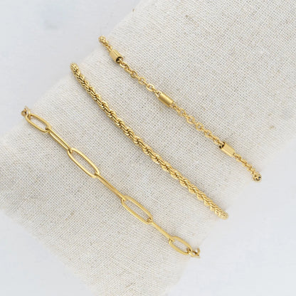 Howards- Bracelet Twisted Chain Gold 3pc Women's 10040