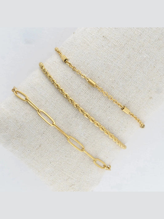 Howards- Bracelet Twisted Chain Gold 3pc Women's 10040