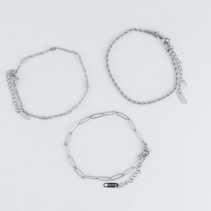 Howards- Bracelet Twisted Chain Silver 3pc Women's 10041