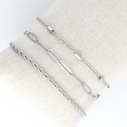 Howards- Bracelet Twisted Chain Silver 3pc Women's 10041