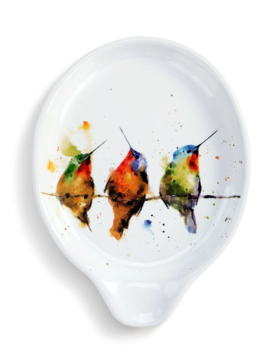 Spoon Rest Hummers On A Wire Oval Stoneware 1004610186