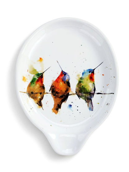 Spoon Rest Hummers On A Wire Oval Stoneware 1004610186