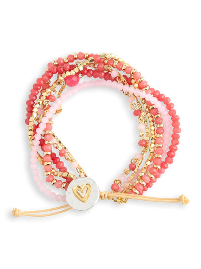 Demdaco-Bracelet Beaded Love Blush Pink 7"&nbsp; 1004670475