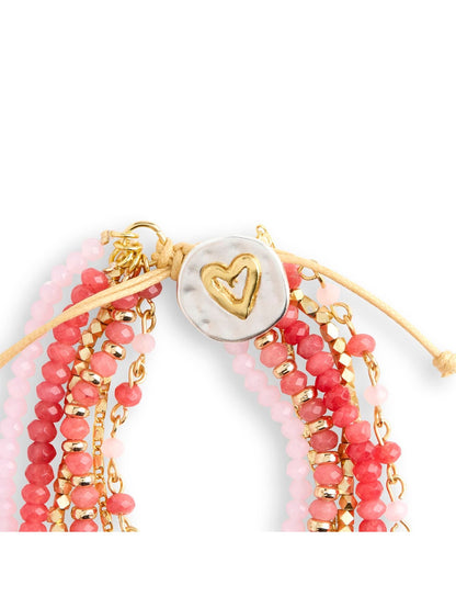 Demdaco-Bracelet Beaded Love Blush Pink 7"&nbsp; 1004670475