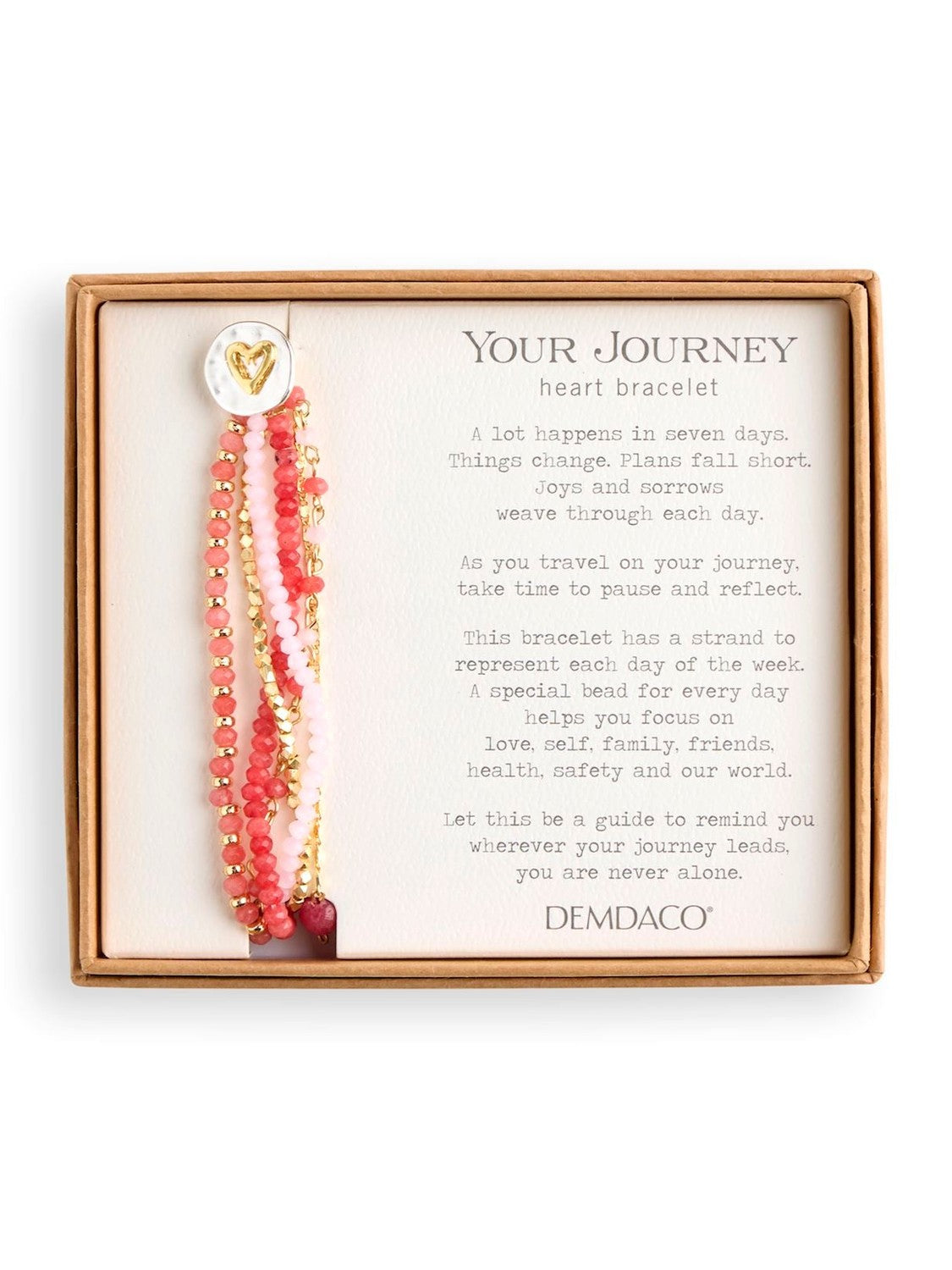 Demdaco-Bracelet Beaded Love Blush Pink 7"&nbsp; 1004670475