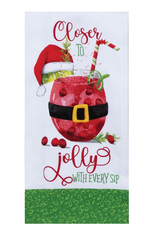 Tea Towel Jolly Santa Christmas  Dual Purpose Towel H6886