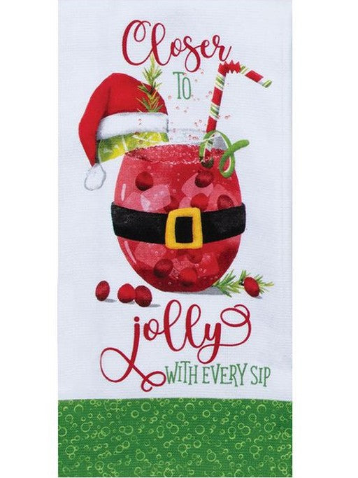 Tea Towel Jolly Santa Christmas  Dual Purpose Towel H6886
