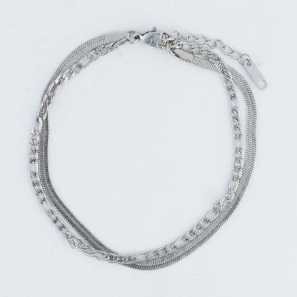 Anklet Snake Multi Row Chain Silver Waterproof Women's 10047