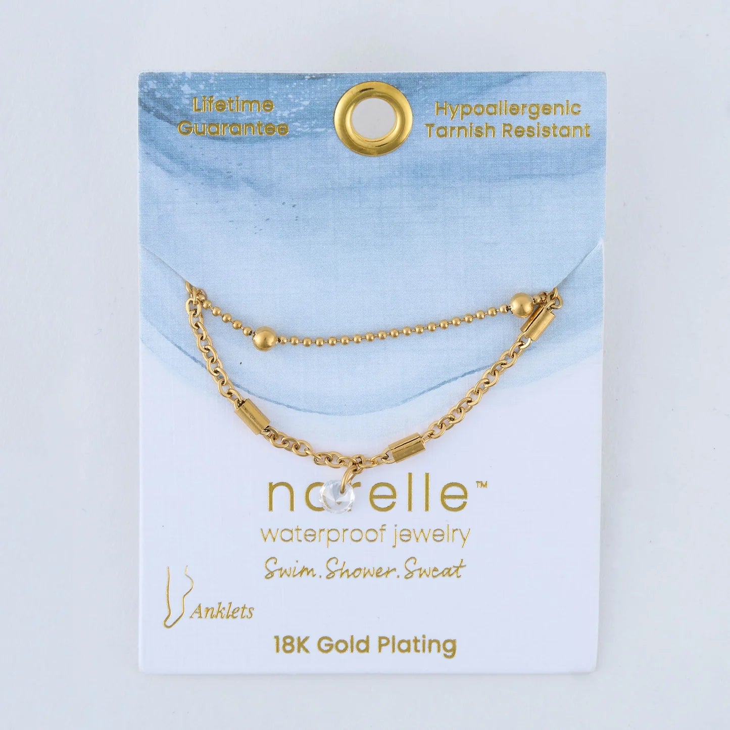 Anklet Dainty Multi Row Chain Gold Waterproof Women's 10048