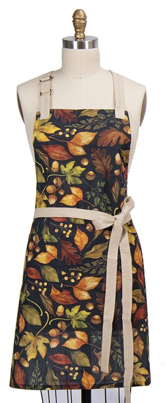Apron&nbsp; Adult Fall Splendour Black/Gold Leaves Women's H8281