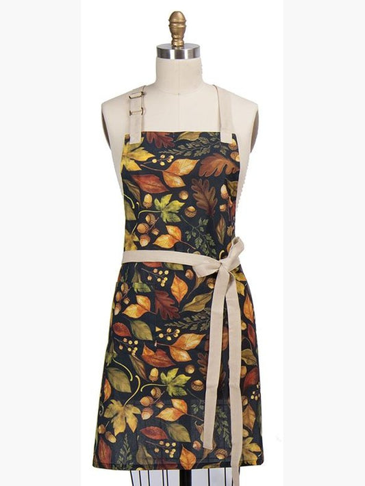 Apron&nbsp; Adult Fall Splendour Black/Gold Leaves Women's H8281