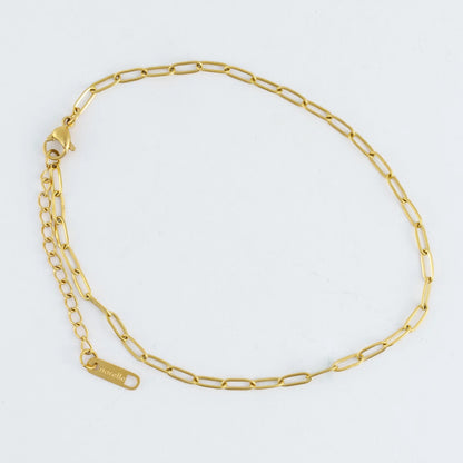 Anklet&nbsp; Paperclip Gold Waterproof Women's 10054