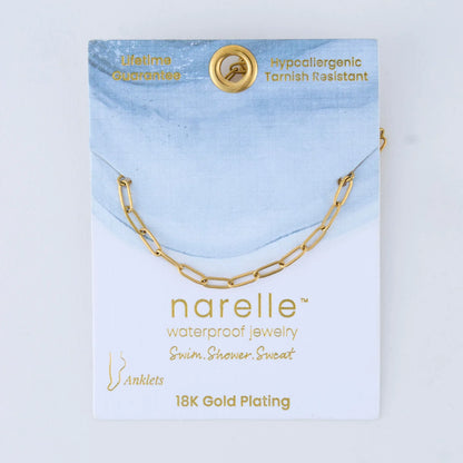 Anklet&nbsp; Paperclip Gold Waterproof Women's 10054