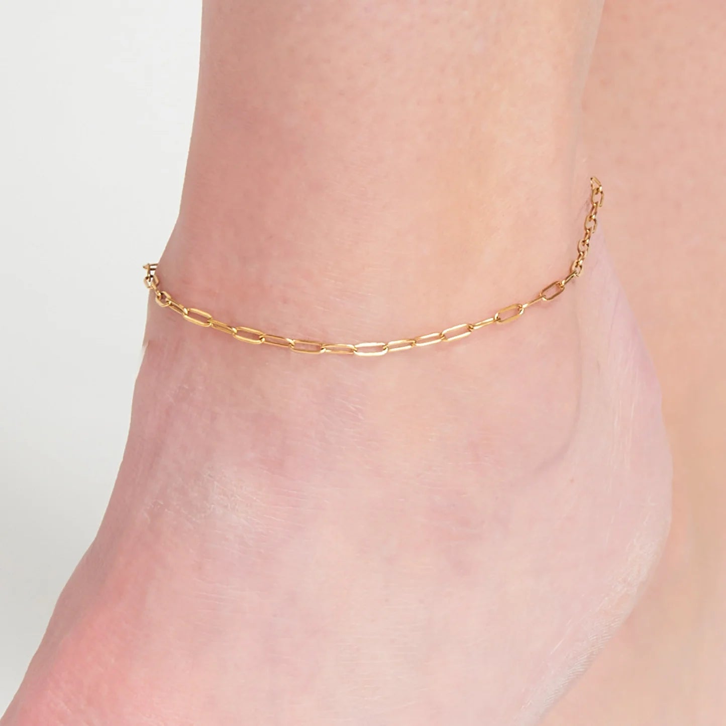 Anklet&nbsp; Paperclip Gold Waterproof Women's 10054