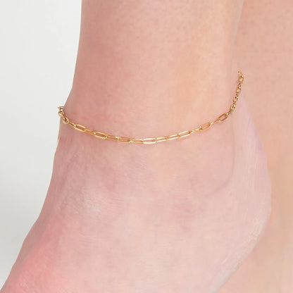 Anklet&nbsp; Paperclip Gold Waterproof Women's 10054