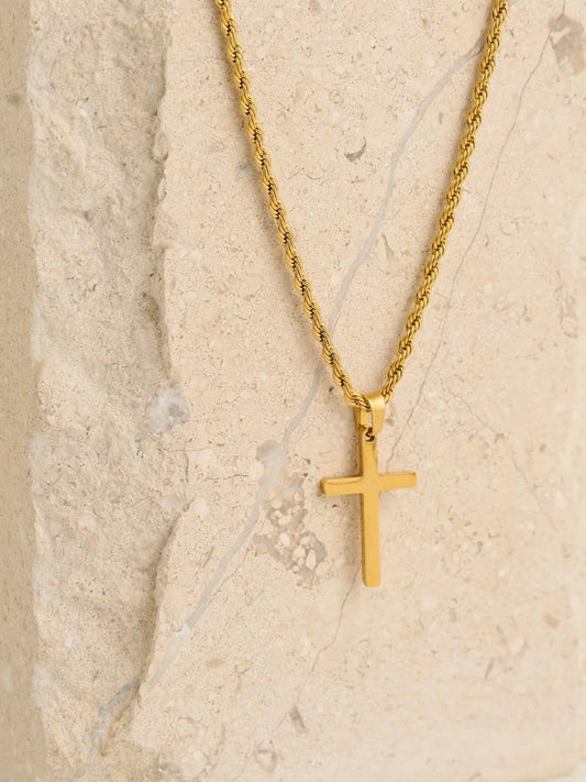  Necklace Cross Rope Chain Gold&nbsp; Women's 10262