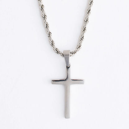  Necklace Cross Rope Chain Silver  Women's 10263