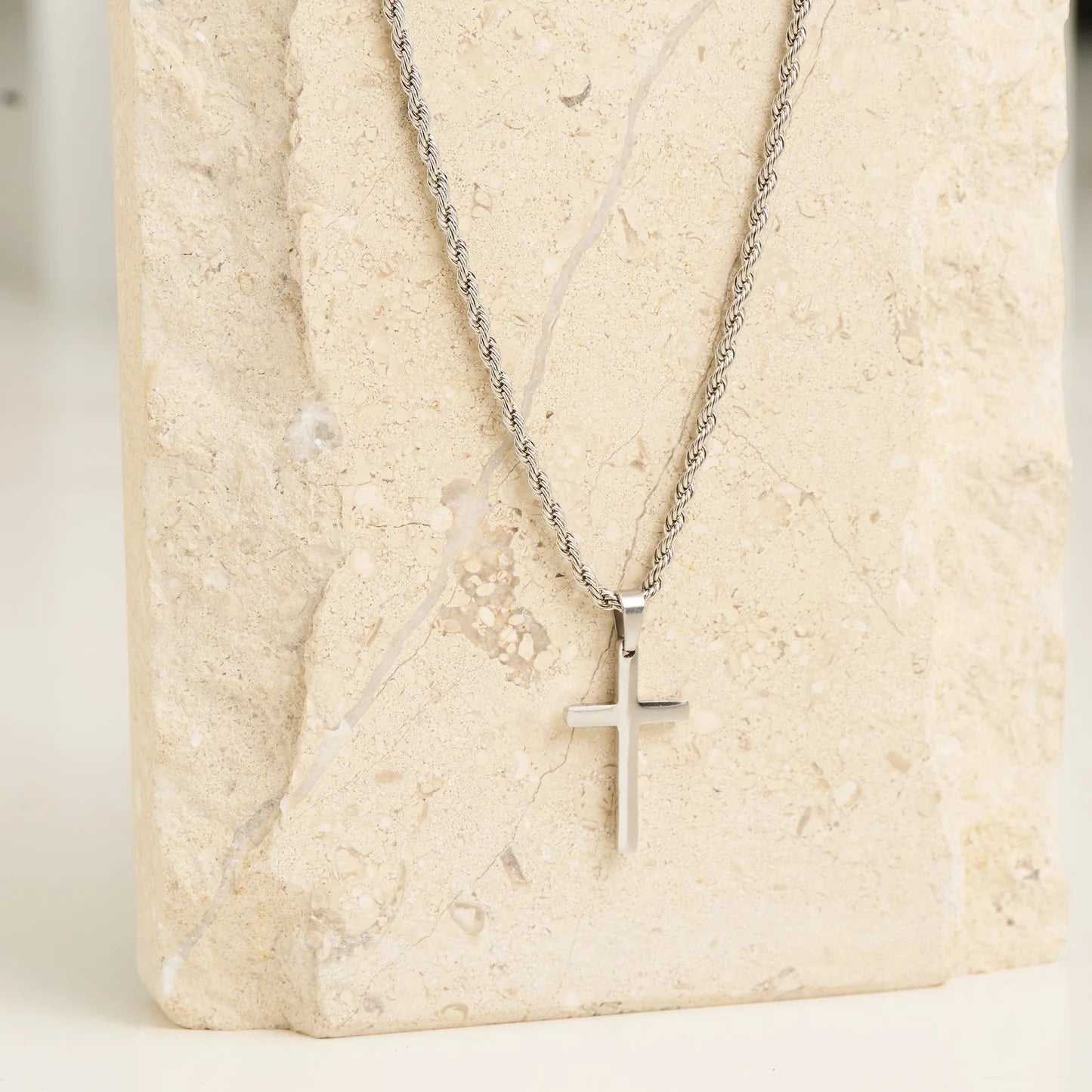  Necklace Cross Rope Chain Silver  Women's 10263